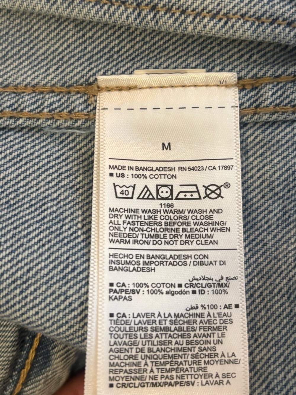 Old Navy Men's Light Wash Distressed Denim Jacket | Classic Trucker Jean Coat - Picture 7 of 7